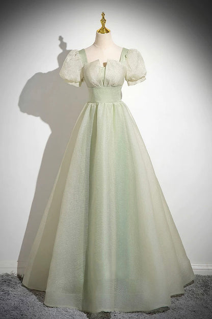 Green Tulle Long A-Line Prom  Dress Formal Evening Dresses- RF0438