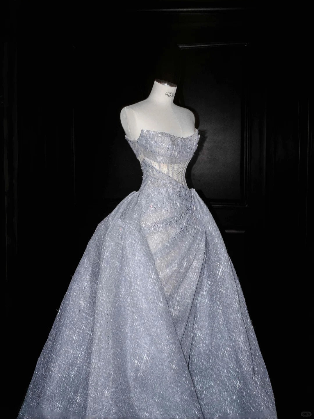 Gorgeous Silver Strapless A-Line Long Prom Dresses Sweet 16 Evening Dress- RF0465