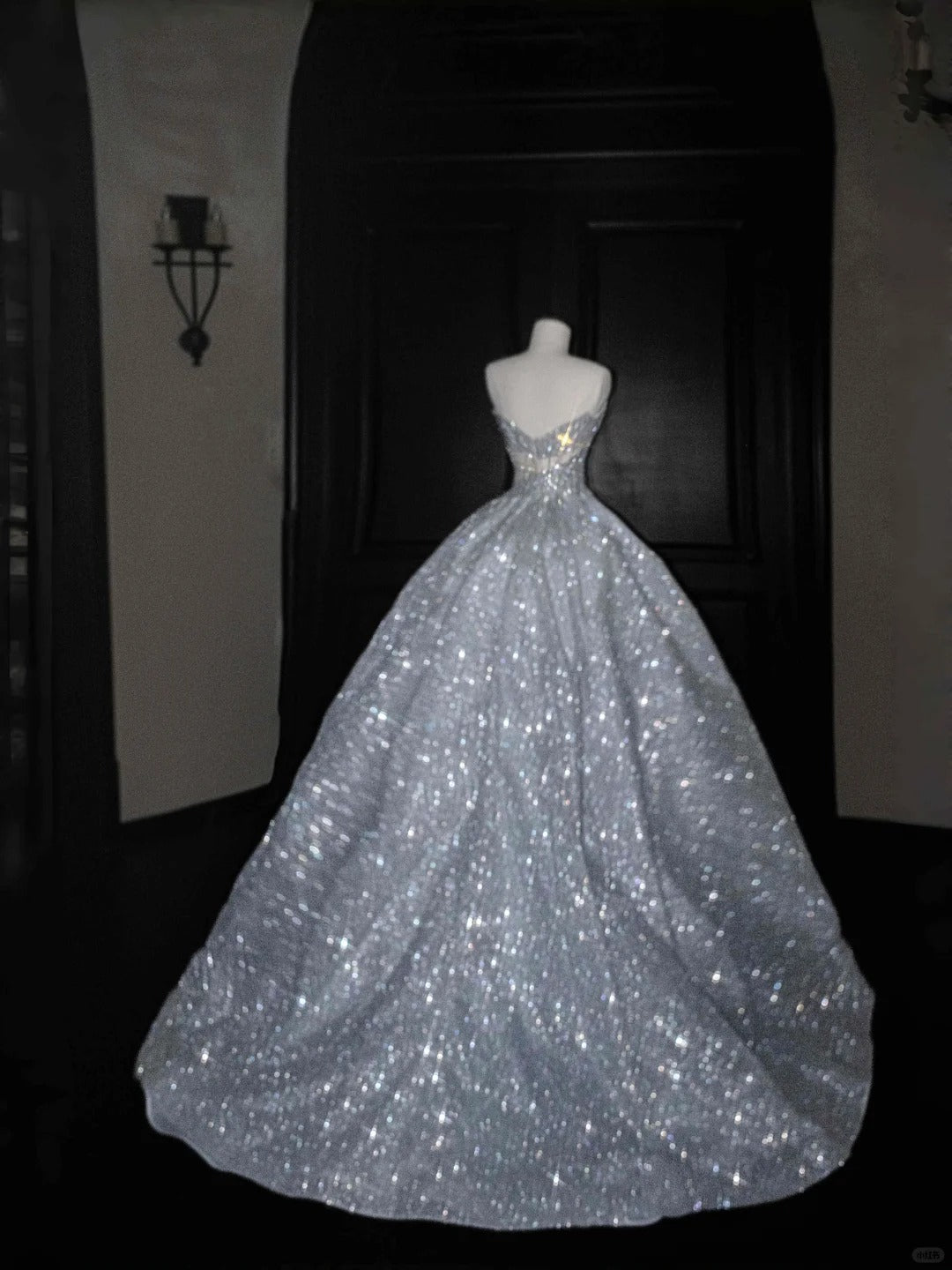 Gorgeous Silver Strapless A-Line Long Prom Dresses Sweet 16 Evening Dress- RF0465