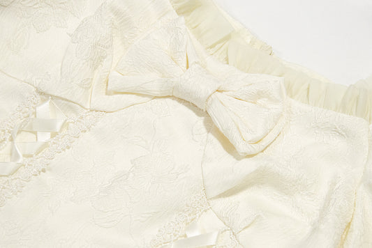 Süßes A-Linien-Ballkleid aus Organza mit Schleife RF0602