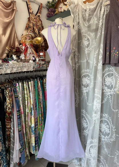 Elegant Purple V-neck Mermaid Chiffon Prom Dresses Formal Evening Gowns RF0625