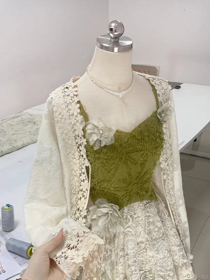 Cute Olive Green Spaghetti Straps A-Line Lace Tulle Short Prom Dresses Homecoming Dress RF0753