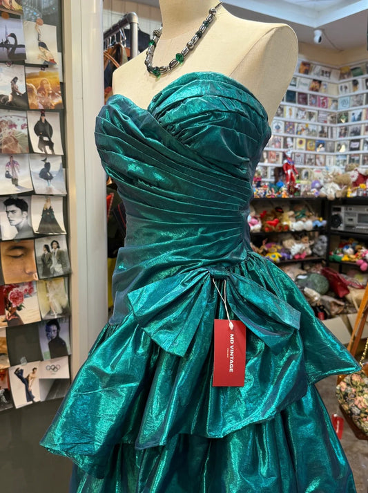 Wunderschönes blaues Sweetheart-Ausschnitt-A-Linie Satin-Kurzballkleid Vintage Homecoming-Kleid RF0844