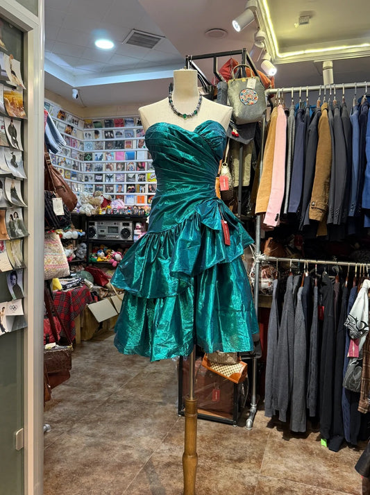 Wunderschönes blaues Sweetheart-Ausschnitt-A-Linie Satin-Kurzballkleid Vintage Homecoming-Kleid RF0844