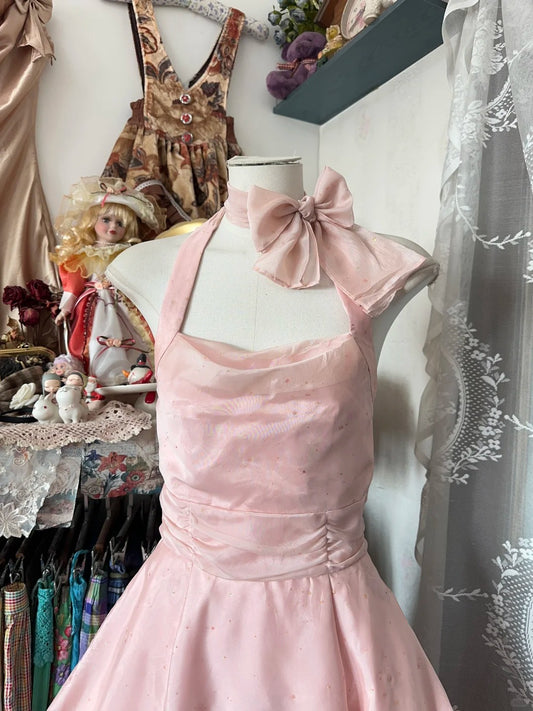 Rosa Neckholder A-Linie Tüll Kurze Atemberaubende Ballkleider Homecoming Kleider RF0862
