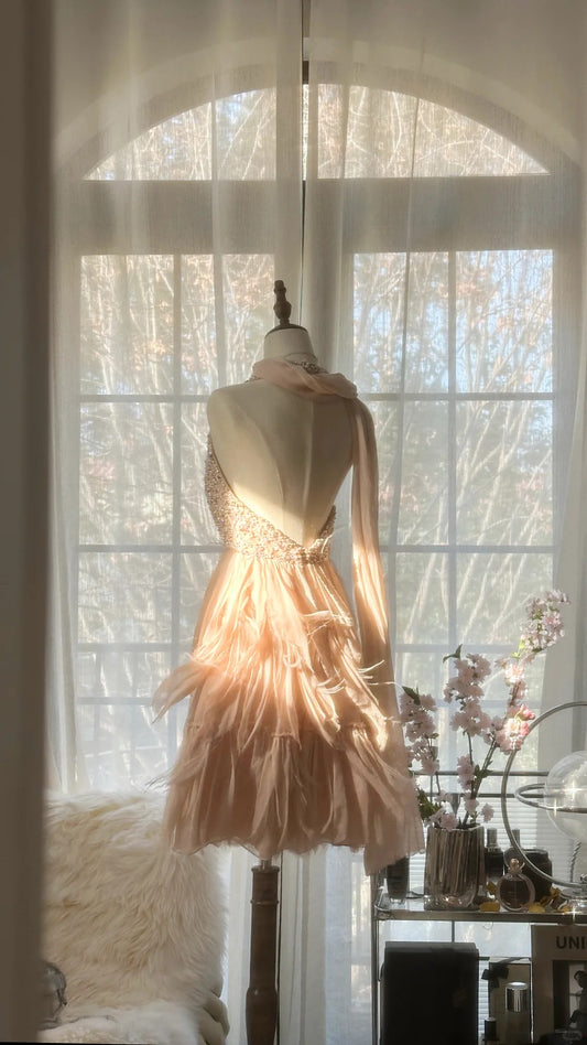 Wunderschönes, errötendes V-Ausschnitt-Etuikleid mit Perlen, Chiffon, kurzes Ballkleid, Sweet 16-Kleid, RF0910