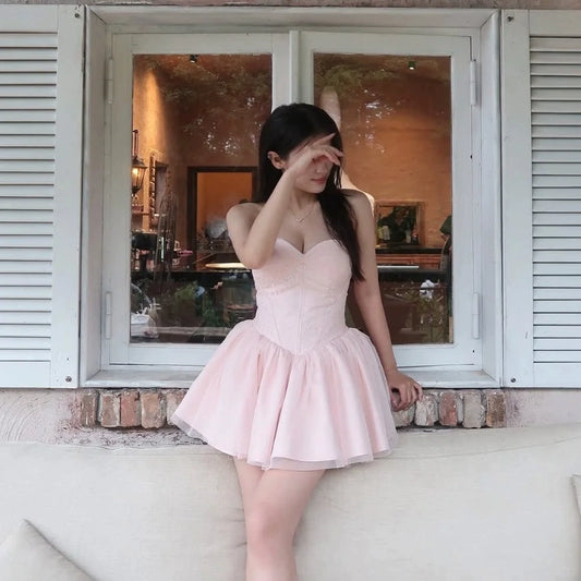 Wunderschönes rosa A-Linien-Abendkleid mit herzförmigem Ausschnitt und Spitze aus Tüll für Geburtstags- und Abschlussfeiern, RF0930