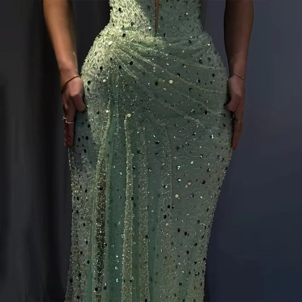 Sexy Mermaid Sweetheart Mint Green Prom Dresses Long Party Dress 22th Birthday Outfits Graduation Dress RB957