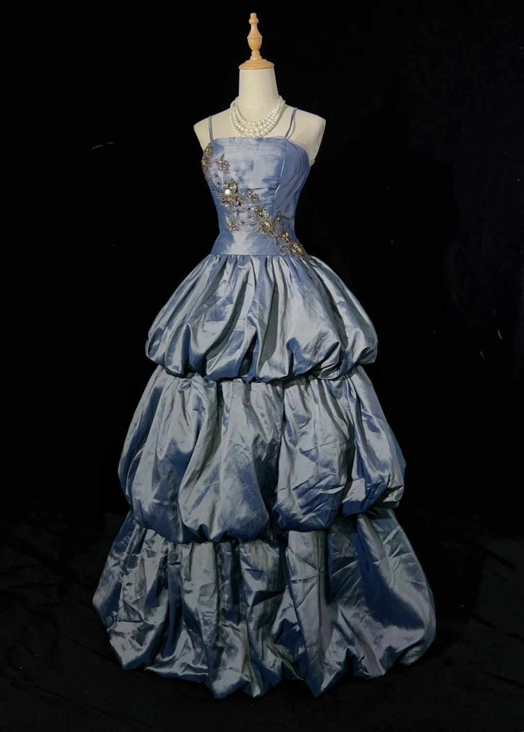 Beautiful Prom Dresses Inspo Ball Gown Spaghetti Strap Grey Satin With Lace Long For Women Formal Dress N3202