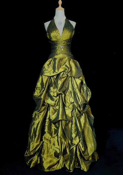 Robes de bal de promo modestes Robe de soirée en satin vert olive longue Robes de soirée formelles N3485