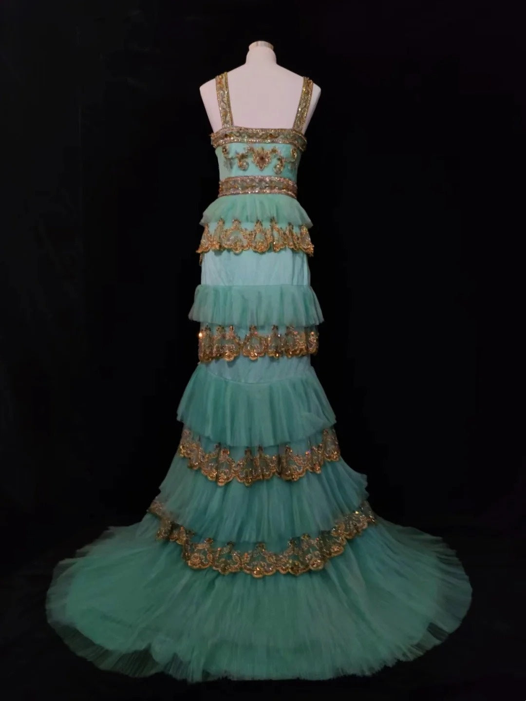 Vintage Prom Dresses Inspo A Line Strapless Green Tulle With Beading Appliqued For Women Formal Dress N3210