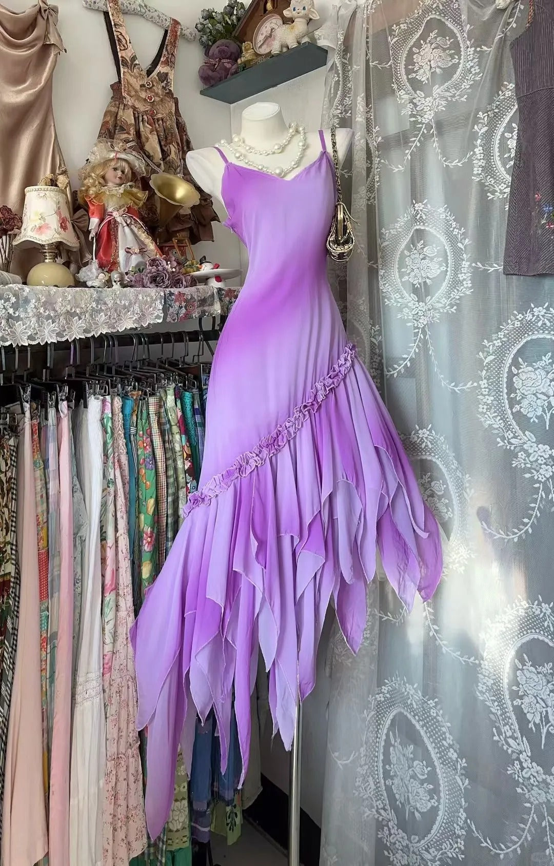Robes de Bal Sirène Simples à Bretelles Spaghetti en Mousseline de Soie sans Manches Tenues de Soirée N3598