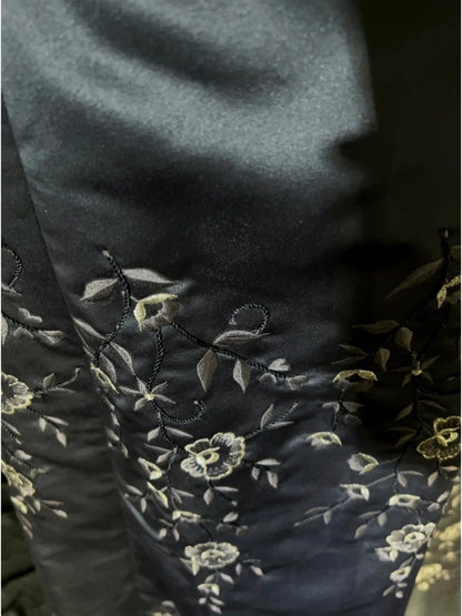 Vintage Prom Dresses Inspo Ball Gown Strapless Grey Satin With Embroidery For Women Formal Dress N3206