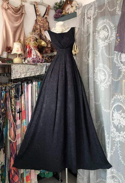 Vintage Prom Dresses Mermaid Black Tie Dress 2000s Retro Party Evening Formal Gown RC1115