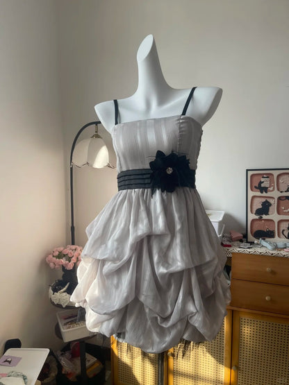 Vintage Ball Gown Spaghetti Strap With Flower 16th Birthday Homecoming Dress Graduation Outfits RB6798