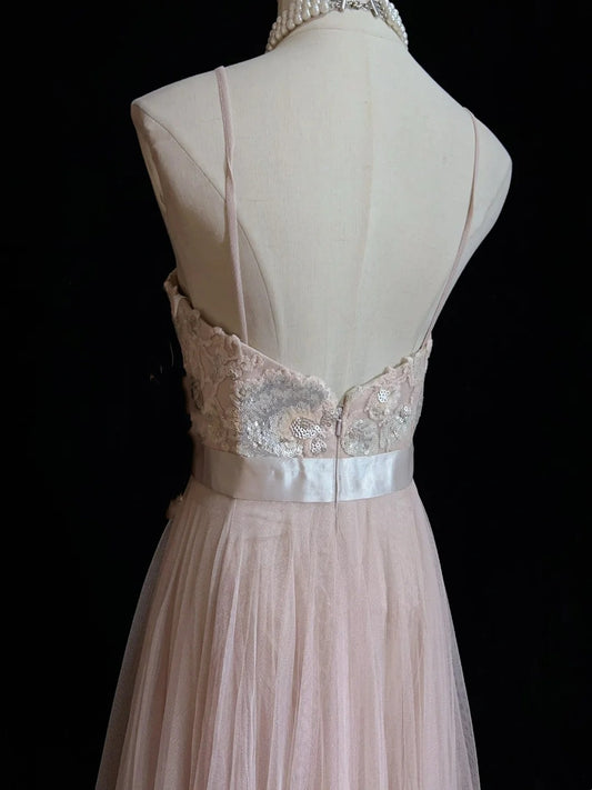 Elegantes A-Linien-Spaghettiträger-Kleid in Rouge-Pink mit Pailletten-Spitze, Ballkleid mit Pailletten für Geburtstage und Abschlussbälle N2834