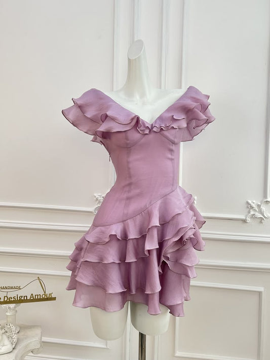 Modest Hoco Dress Homecoming Dresses A line Off The Shoulder Chiffon 16th Birthday Party Outfits RB6402