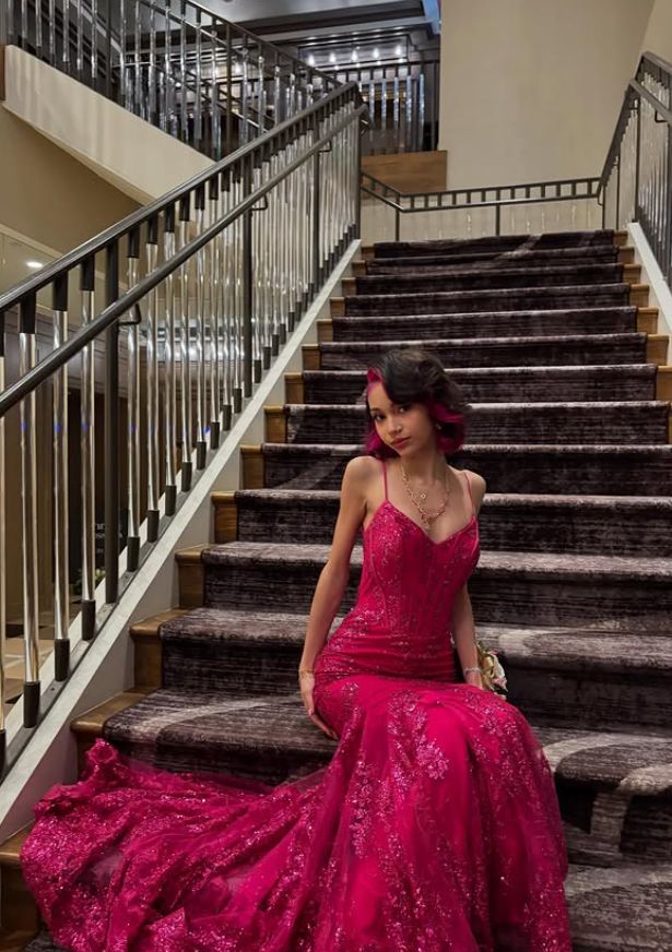Glitzerndes Meerjungfrauen-Abendkleid für Damen, pinkfarbene Pailletten, langes formelles Ballkleid, AB1716