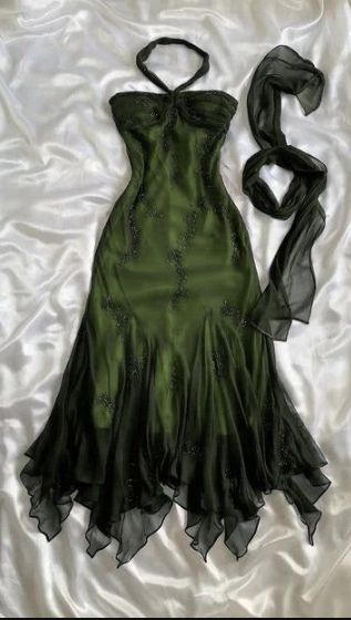 Vintage Meerjungfrauen-Abendkleid mit Neckholder, Chiffon, Perlenbesatz, dunkelgrün, langes formelles Kleid, Abschlusskleid N1617