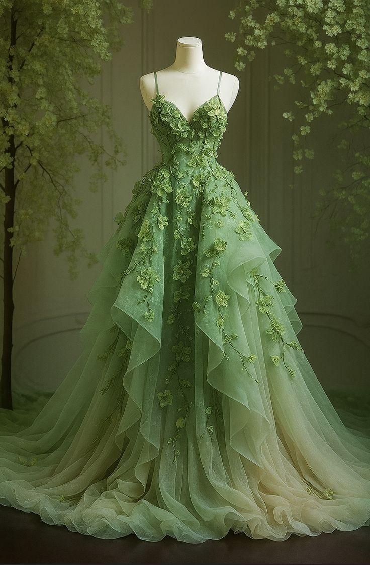 Elegantes Ballkleid mit Spaghettiträgern aus grünem Tüll, langes Abendkleid für den 16. Geburtstag, AB1161