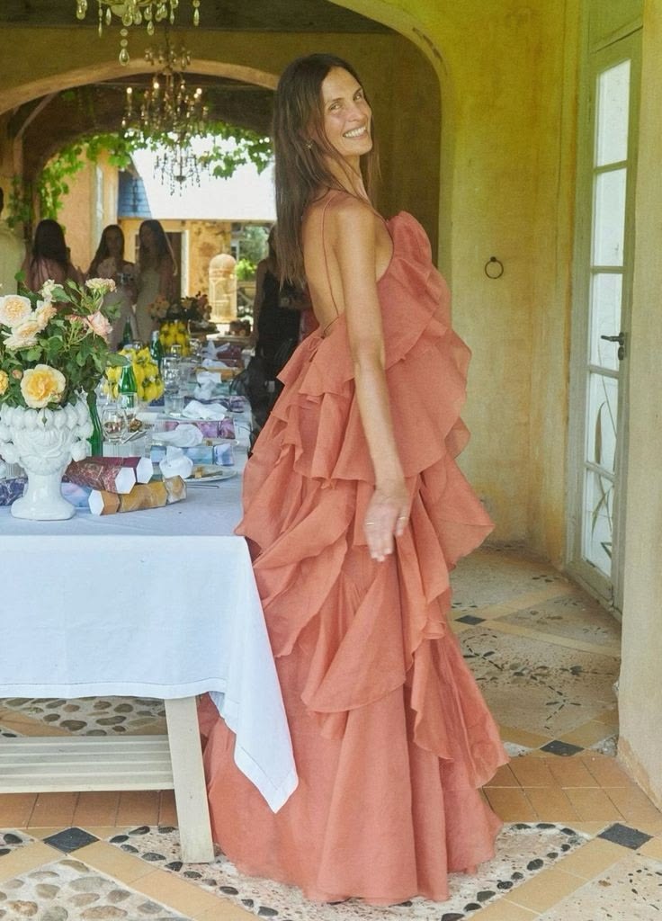 Robe longue de plage à volants pour femme avec fleurs 3D, dos nu, sans manches, coupe slim, maxi, trapèze, pour bal de promo N2352