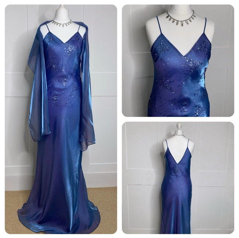 Sexy Meerjungfrauen-Abendkleid mit Spaghettiträgern, königsblau mit Perlen, langes formelles Ballkleid für Damen, 22. Geburtstagskleid AB1343
