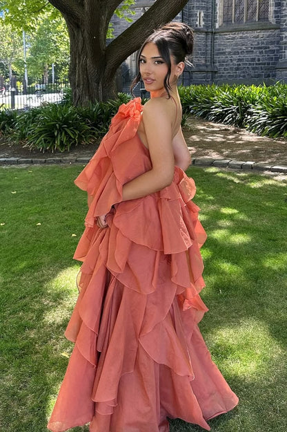 Robe longue de plage à volants pour femme avec fleurs 3D, dos nu, sans manches, coupe slim, maxi, trapèze, pour bal de promo N2352