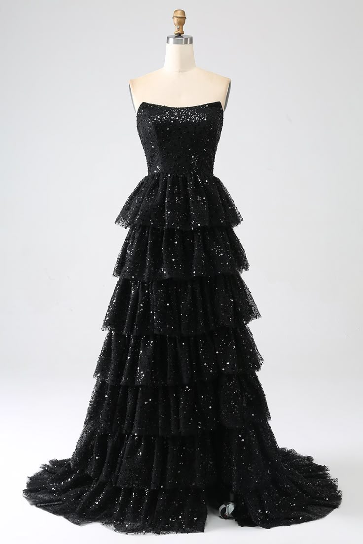 Robe de bal bordeaux scintillante sans bretelles avec fente, robe de soirée longue à sequins N795