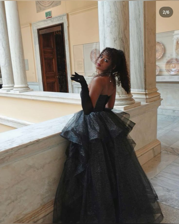 Robe de bal bustier noire, robe de soirée tendance pour jeunes filles noires, robe de cérémonie longue à paillettes N792