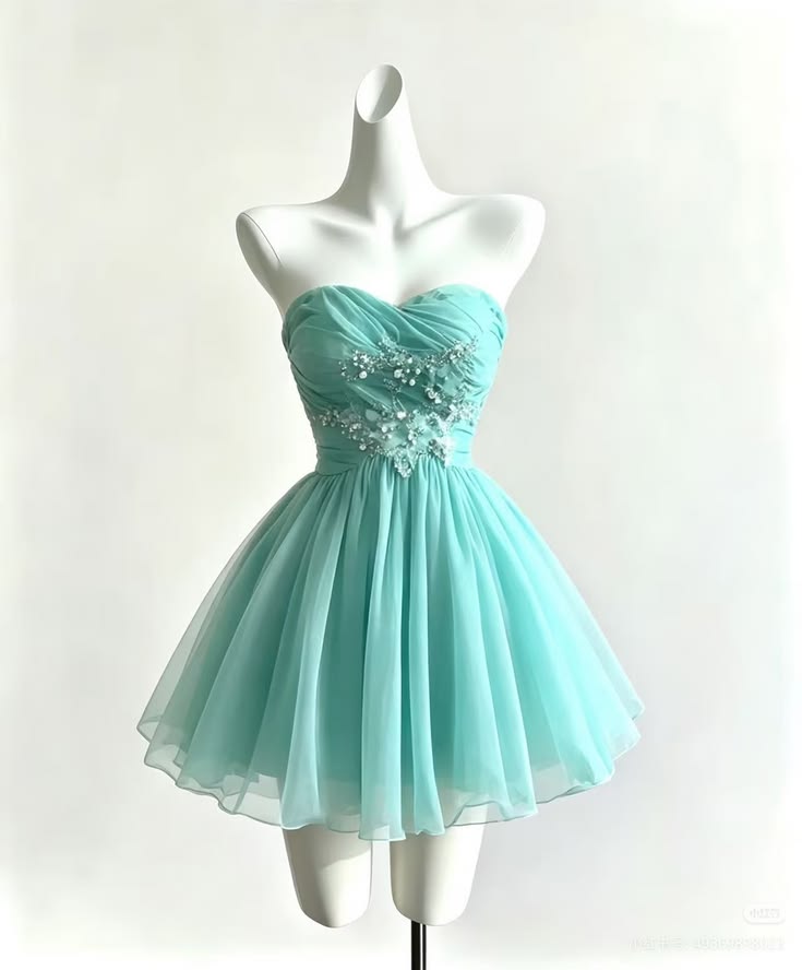 Modest Homecoming Dresses Outfit inspo A Line Blue Chiffon Sweetheart 16th Birthday Cocktail Ideas Outfits RB8185