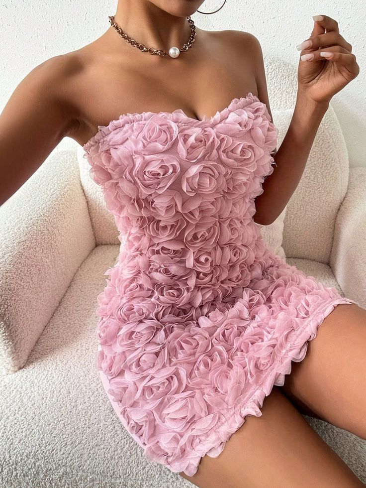 Fabulous Sheath Strapless Pink Floral Mini Homecoming Dress Inspo Ideas Party Dresses RB6891