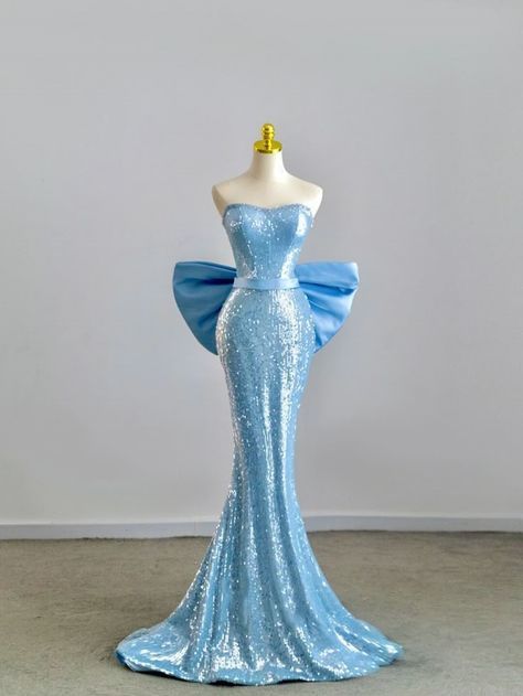 Elegant Mermaid Sweetheart Blue Sequin Long Prom Dresses Inspiration Party For Outfits Every Occasion Formal Gown RB8949