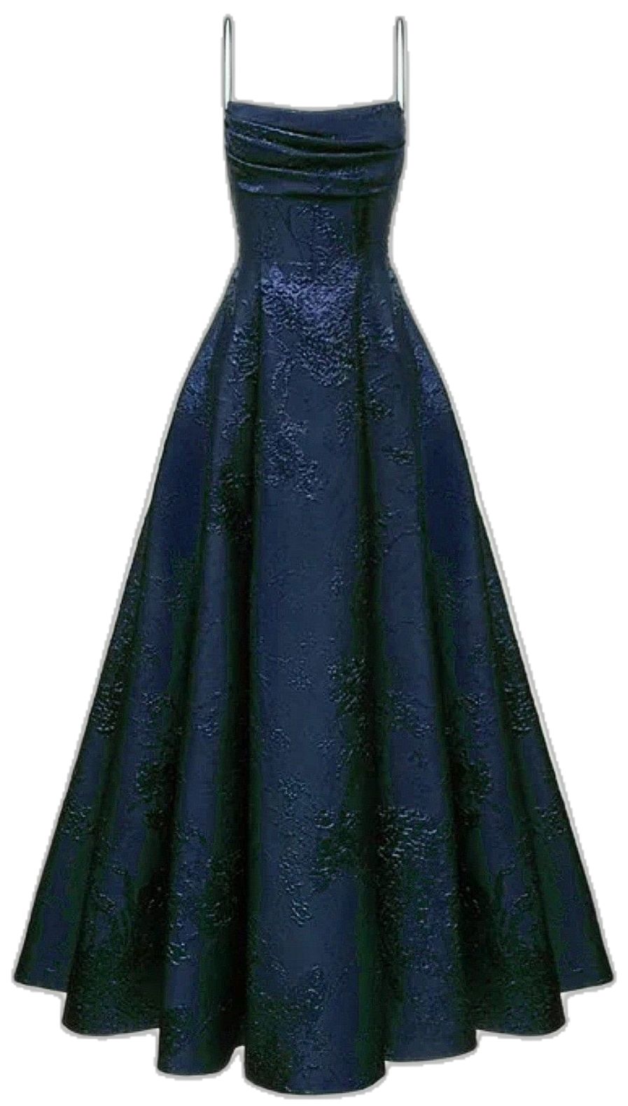Chic Spaghetti Strap A line Wedding Guest Dresses Navy Blue Blue Prom Formal Dresses AB1848