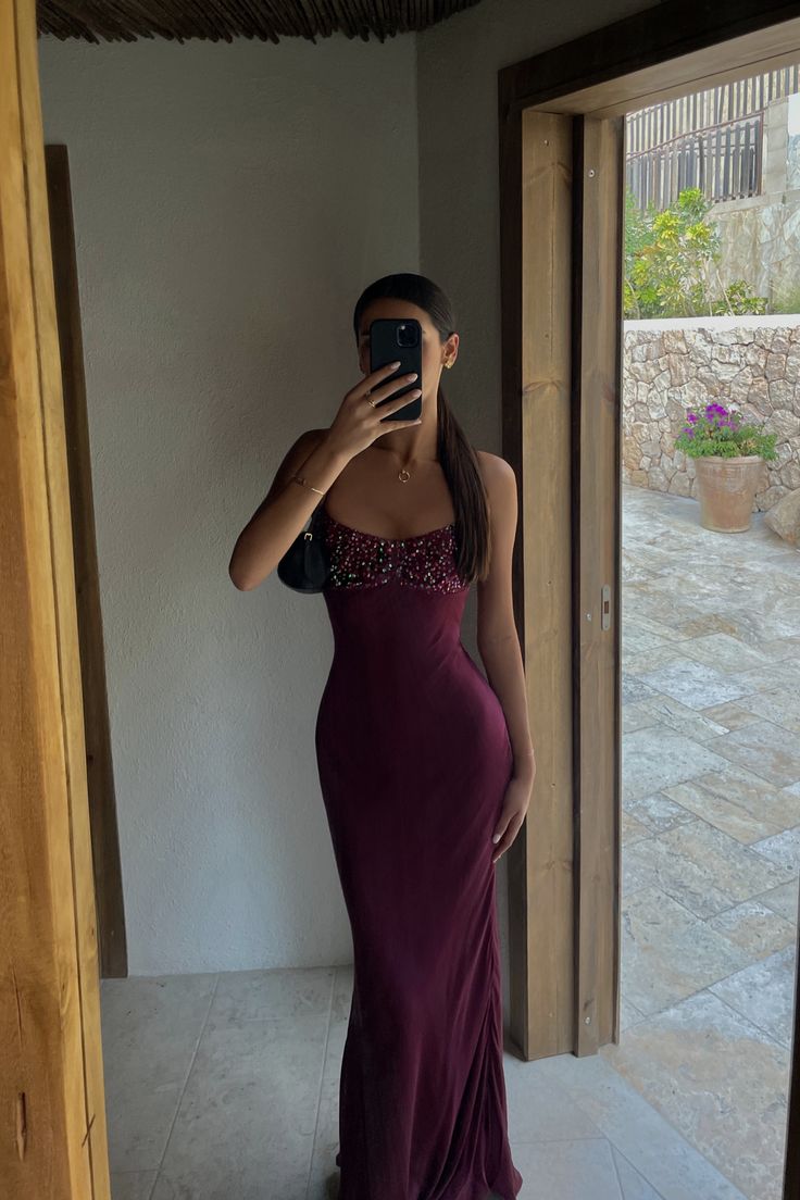 Elegantes Meerjungfrauen-Abendkleid mit Spaghettiträgern, burgunderrotem Satin, langes Abendkleid, formelles Partykleid, Vestidos De Dia AB573