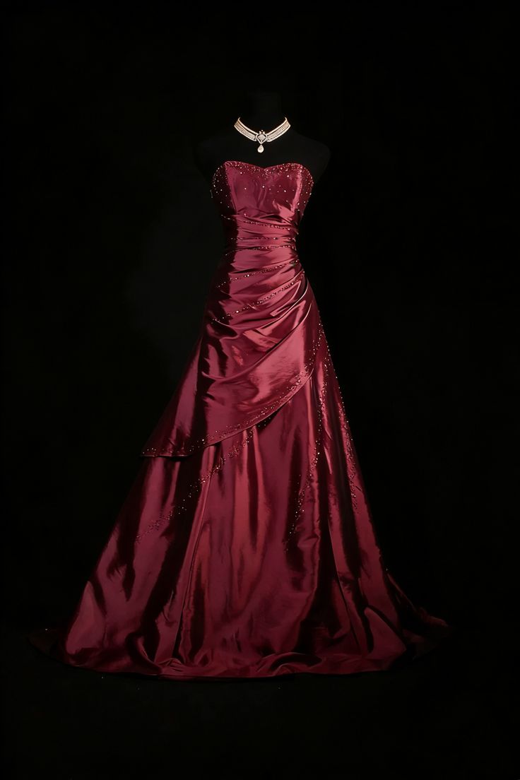 Sweetheart Satin A Line Prom Dress Beaded Formal Evening Dress N1790