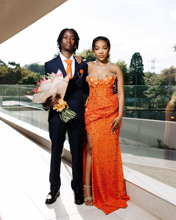 Prom Dress Mermaid Sweetheart Orange Sequined With Beaded Slit Floor Length Graduation Party Dress RC1051