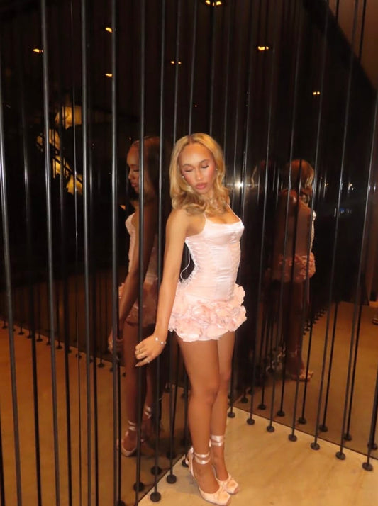 Sexy Sheath Halter Little Pink Tight Bodycon For Black Girls For Teens Party Short Mini 19th Birthday Dresses Hoco Outfit RB3870