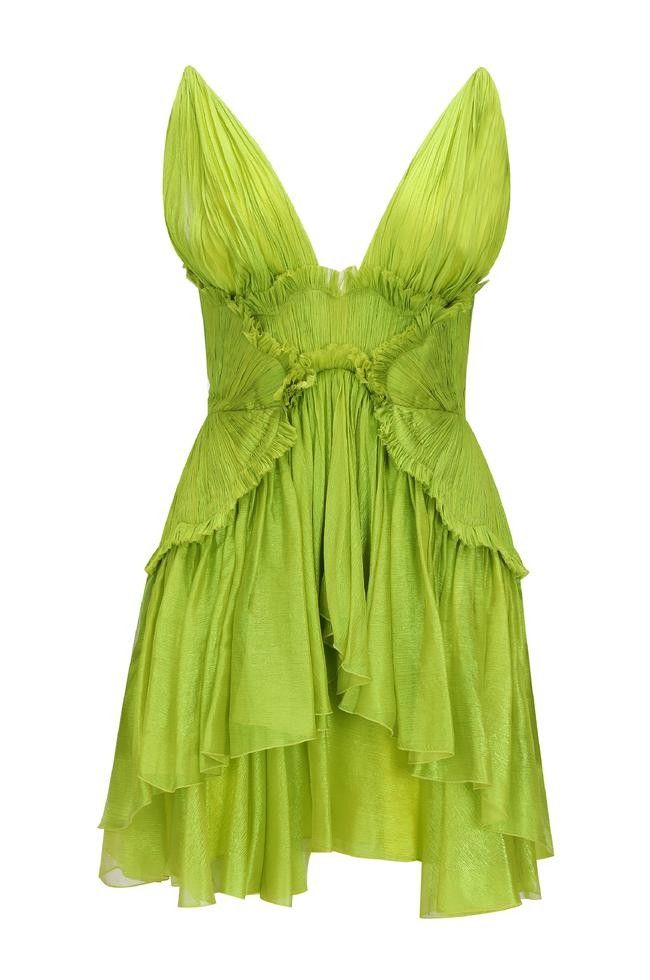 Lovely A Line V Neckline Green Chiffon Short Party Dresses Homecoming Dress Cocktail Gown RB8959