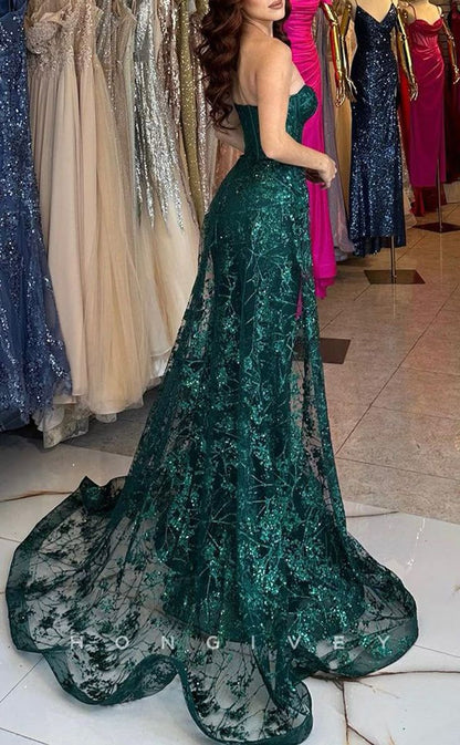Satin-Glitzer-Abendkleid mit Herzausschnitt, trägerlos, ärmellos, Paillettenapplikationen, Party-, Ball- und Abendkleid AB650