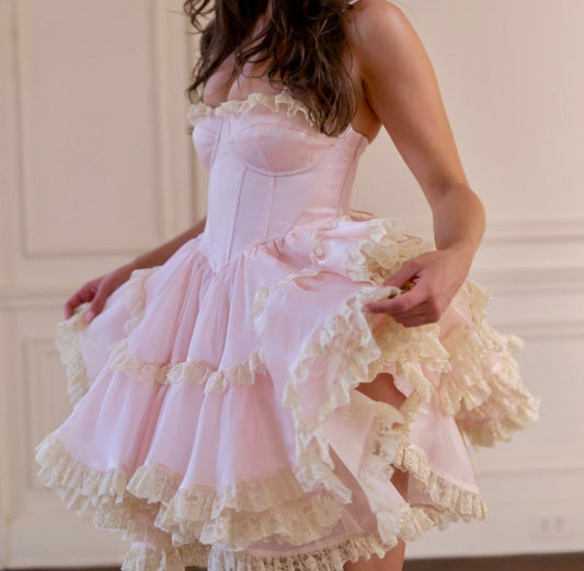 Cute Hoco Dress Spaghetti Straps Pink Sleeveless Short Homecoming Party Dress RB9205