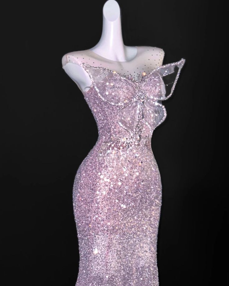 Glittery Mermaid Scoop Pink Glitter Sequin Long Prom Dresses Impress Birthday Outfits Evening Gowns RB8943