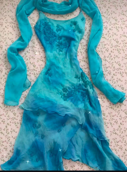 Vintage Mermaid Spaghetti Straps Gradient Colors Prom Dresses Impress 18th Birthday Outfits Evening Gowns RB8953
