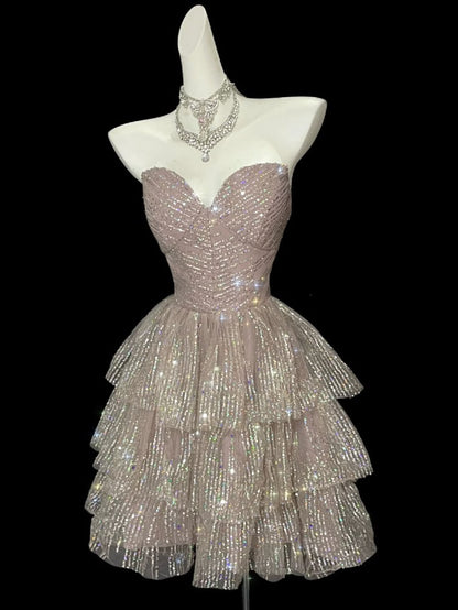 Unique Homecoming Dresses Outfit inspo A Line Sweetheart Sequin 16th Birthday Cocktail Dress Ideas Outfits RB8026