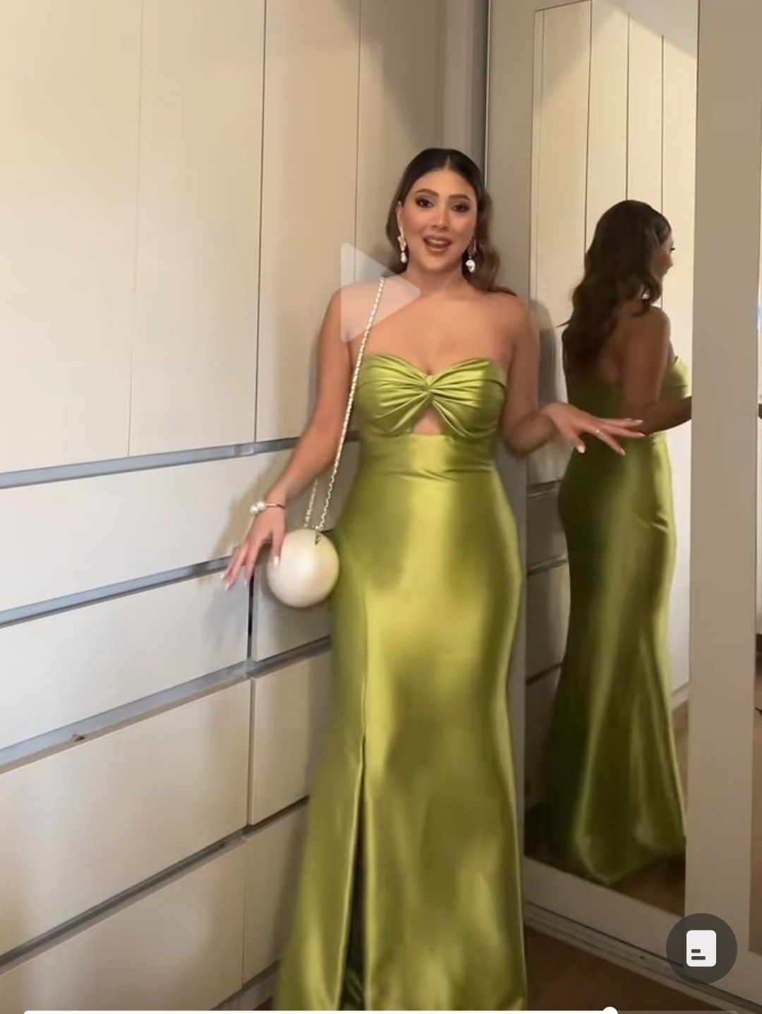 Robe de bal longue sirène en satin vert simple, robe de bal bustier AB1854