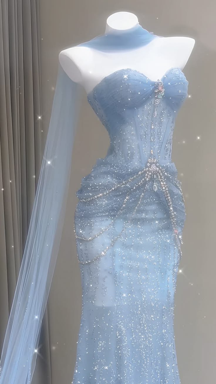 Meerjungfrau-Abendkleid mit Herzausschnitt aus Tüll, langes blaues Ballkleid, figurbetont für Mädchen und Damen N4103