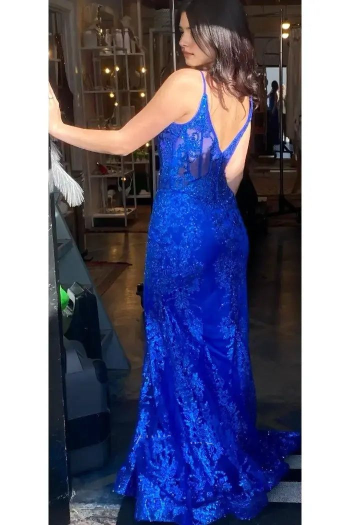 Glitzerndes Meerjungfrauen-Kleid mit Spaghettiträgern, pinkfarbener Paillettenspitze, langes formelles Ballkleid, 22. Geburtstagskleid AB1365