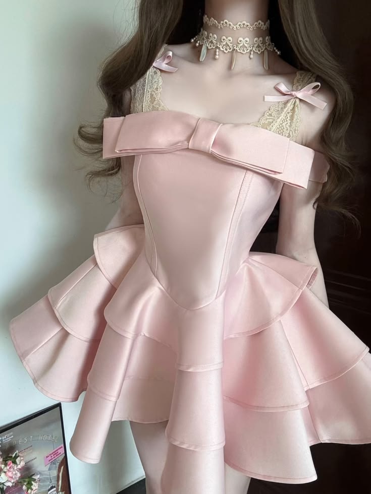 Robe de bal simple, épaule dénudée, rose, pour robe de soirée de retour à la maison, longueur courte, tenues de cocktail, Hoco RB4647