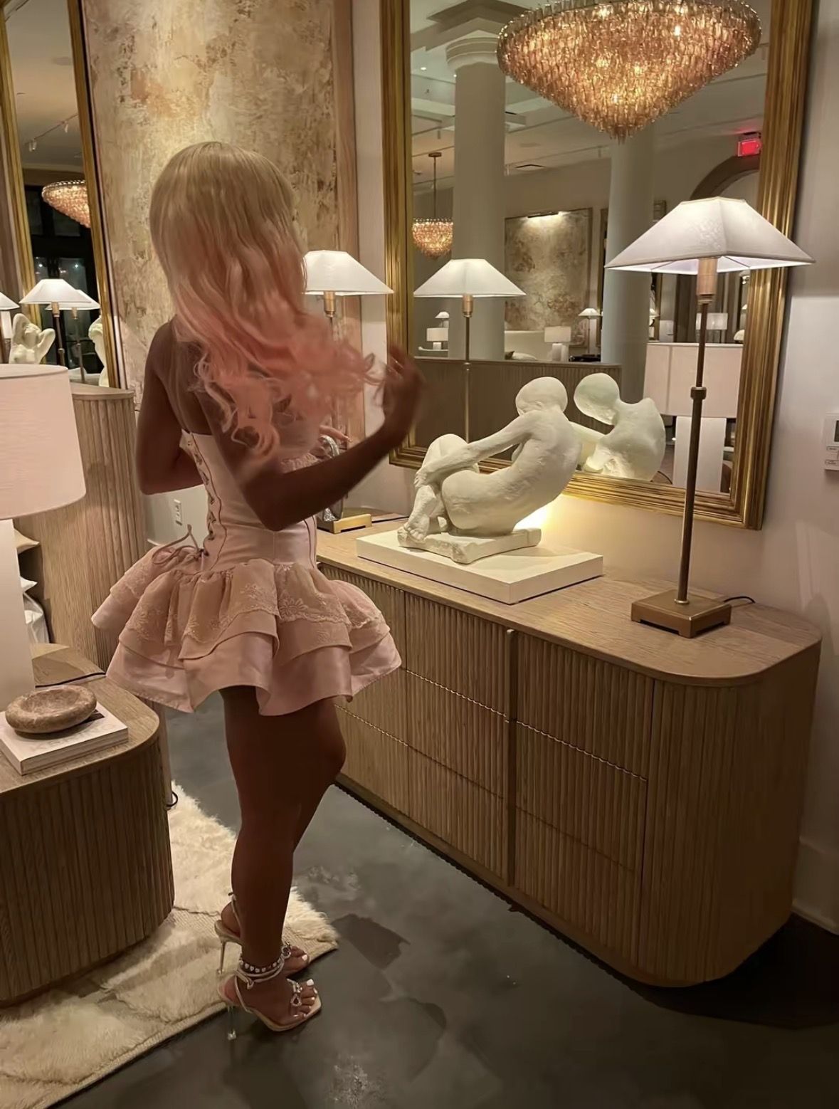 Robe de bal de rêve bustier rose en dentelle pour filles noires, courte pour la nuit, robes d'anniversaire 22 Inspo, mini tenues de cocktail RB3711