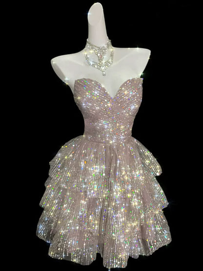 Unique Homecoming Dresses Outfit inspo A Line Sweetheart Sequin 16th Birthday Cocktail Dress Ideas Outfits RB8026