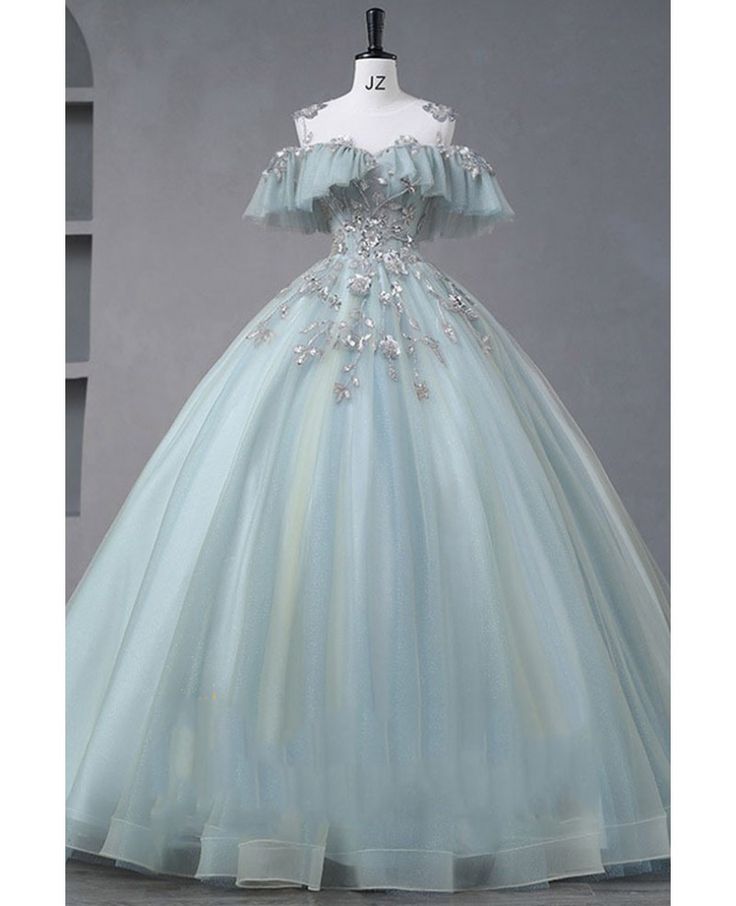 Prinzessinnen-Ballkleid aus Tüll mit Perlenstickerei, Abiballkleid AB139